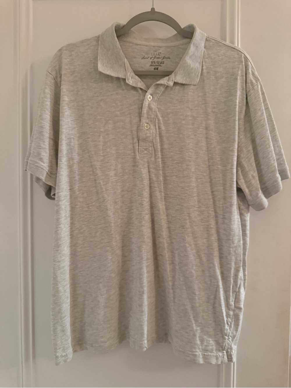 H&M Light Gray Men's Casual Button-Down Polo